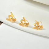 18K Real Mori Butterfly Silver Needle Ear Stud DIY Earrings