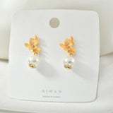 18K Real Mori Butterfly Silver Needle Ear Stud DIY Earrings