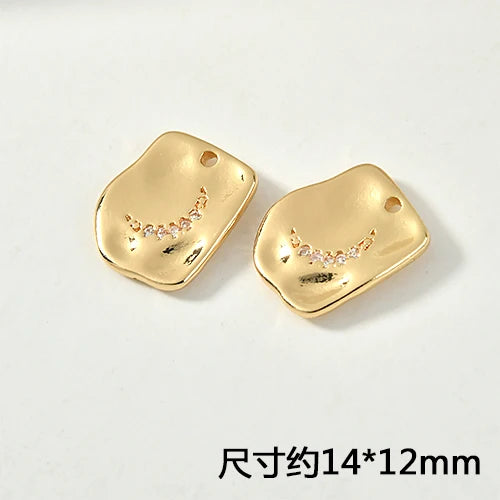 Copper Plated Moon Zircon Pendant Earrings Necklace Material