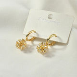 18K Copper Plated Round Clip-on Earrings DIY Ear Ornament