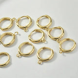 18K Copper Plated Round Clip-on Earrings DIY Ear Ornament