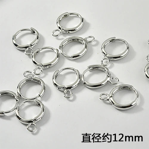 18K Copper Plated Round Clip-on Earrings DIY Ear Ornament
