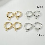 18K Copper Plated Round Clip-on Earrings DIY Ear Ornament