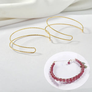 18K Double-Layer Flower Bracelet DIY Hand Winding Stone Pearl Bracelet