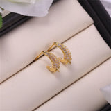 18K Copper Plated Leaf Zircon Pearl Earrings