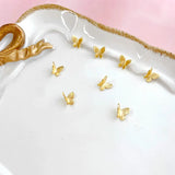 18K Real Copper Plated Mini Stereo Butterfly Earrings Necklace Set