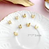 18K Real Copper Plated Mini Stereo Butterfly Earrings Necklace Set