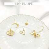 18K Real S925 Silver Crescent Love Earrings DIY Jewelry