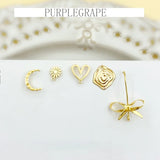 18K Real S925 Silver Crescent Love Earrings DIY Jewelry