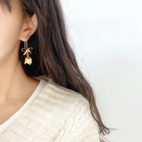 18K Real S925 Silver Crescent Love Earrings DIY Jewelry