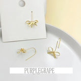 18K Real S925 Silver Crescent Love Earrings DIY Jewelry