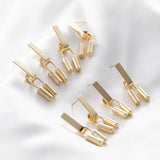 Copper Plated U-shaped Silver Pin Earrings DIY Material 2pcs