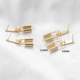 Copper Plated U-shaped Silver Pin Earrings DIY Material 2pcs