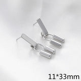 Copper Plated U-shaped Silver Pin Earrings DIY Material 2pcs