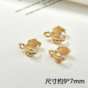 Copper Plated 18k Leaves Buckle DIY Earring Hair Clasp Necklace Jewelry