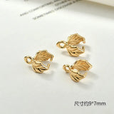 Copper Plated 18k Leaves Buckle DIY Earring Hair Clasp Necklace Jewelry