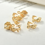 Copper Plated 18k Leaves Buckle DIY Earring Hair Clasp Necklace Jewelry