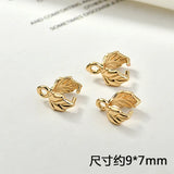 Copper Plated 18k Leaves Buckle DIY Earring Hair Clasp Necklace Jewelry