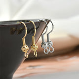 Copper Plated Flower Hook Earrings DIY Jewelry Material