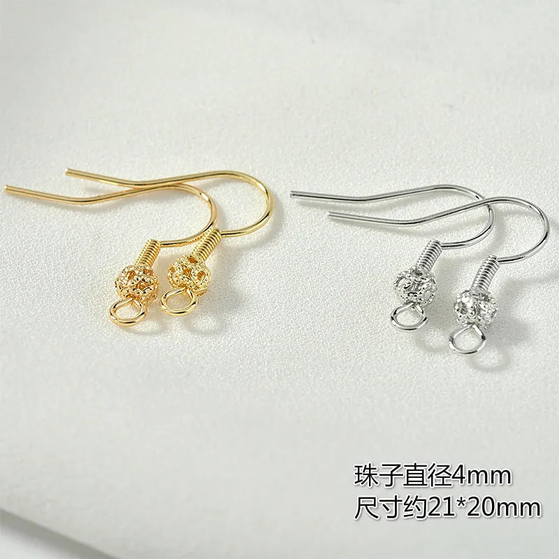 Copper Plated Flower Hook Earrings DIY Jewelry Material