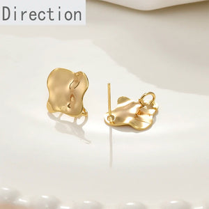 18k Copper Plated Flower Round Drop Earrings DIY Jewelry