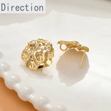 18k Copper Plated Flower Round Drop Earrings DIY Jewelry