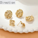 18k Copper Plated Flower Round Drop Earrings DIY Jewelry