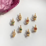 Copper Plated 18k Zircon Birdcage Pendant for DIY Earrings