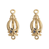 Copper Plated 18k Zircon Birdcage Pendant for DIY Earrings