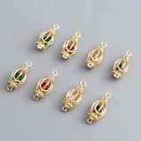 Copper Plated 18k Zircon Birdcage Pendant for DIY Earrings