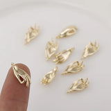 Copper Plated 3D Mini OK Gesture Palm Charms Pendants 2PCS