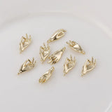 Copper Plated 3D Mini OK Gesture Palm Charms Pendants 2PCS