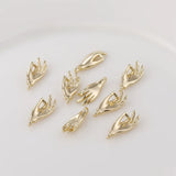 Copper Plated 3D Mini OK Gesture Palm Charms Pendants 2PCS