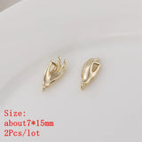 Copper Plated 3D Mini OK Gesture Palm Charms Pendants 2PCS