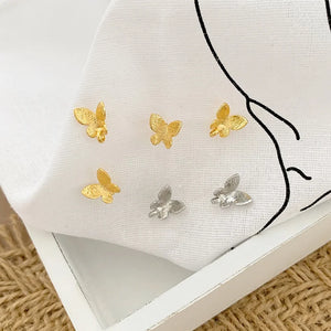 Copper Plated 18k Frosted Butterfly S925 Silver DIY Earrings Accessories