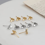 Copper Plated 18k Frosted Butterfly S925 Silver DIY Earrings Accessories