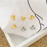 Copper Plated 18k Frosted Butterfly S925 Silver DIY Earrings Accessories