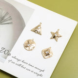 Copper Plated 18k Zircon Star Pendant DIY Earrings Accessories