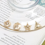 Copper Plated 18k Zircon Star Pendant DIY Earrings Accessories
