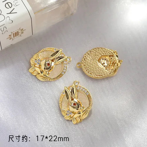 Copper Plated Zirconium Rabbit Tag Jewelry Set