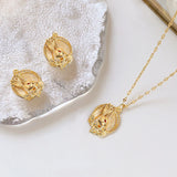 Copper Plated Zirconium Rabbit Tag Jewelry Set