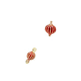 Copper Plated Red Lantern Pendant Necklace Earrings