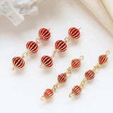 Copper Plated Red Lantern Pendant Necklace Earrings
