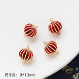 Copper Plated Red Lantern Pendant Necklace Earrings