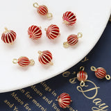 Copper Plated Red Lantern Pendant Necklace Earrings