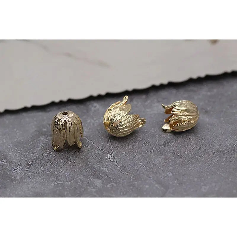 Copper Plated Pendant DIY Earrings Accessories Mesh Flower Round Oval 2pcs
