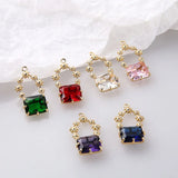 Copper Plated Zircon Crystal Garland Pendant DIY Jewelry Earring Necklace 2pcs