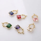Copper Plated Zircon Crystal Garland Pendant DIY Jewelry Earring Necklace 2pcs
