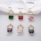 Copper Plated Zircon Crystal Garland Pendant DIY Jewelry Earring Necklace 2pcs