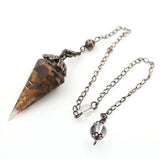 Copper Plated Chain Hexagon Pyramid Rose Quartz Carnelian Pendulum